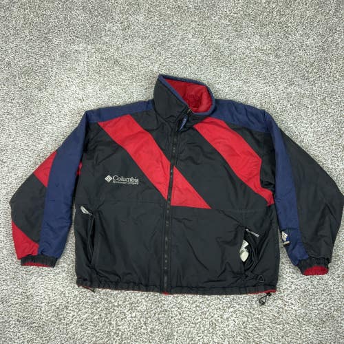 Vintage Columbia Jacket Mens XL Black Red Reversible Puffer Ski 90s Winter Logo