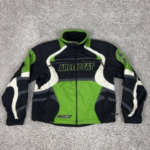 Arctic Cat Jacket Mens Large Green Black Snowmobile Ski Arcticwear Winter Logo