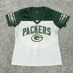 Green Bay Packers Jersey Womens Large Green White NFL Football NFL Team Apparel