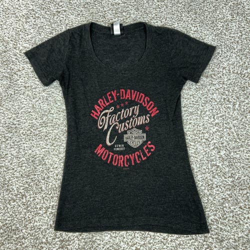 Harley Davidson Shirt Womens Medium Gray Biker Motorcycles Cranbrook BC Canada