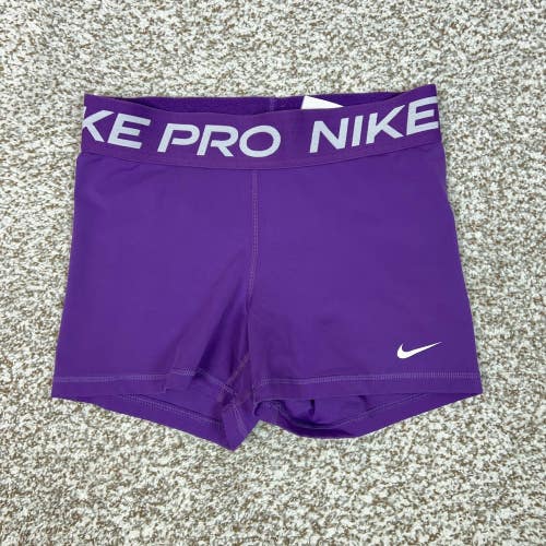 Nike Pro Shorts Womens Small Purple Dri-FIT Compression Athletic Gym Sport Train