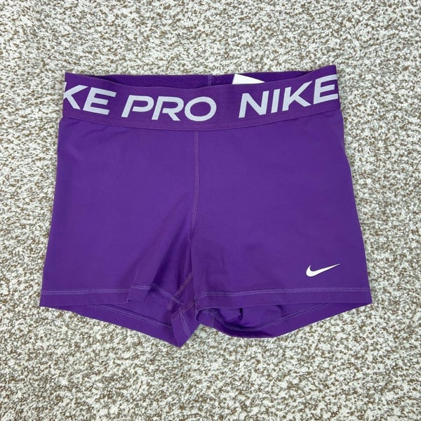 Nike Pro Shorts Womens Small Purple Dri-FIT Compression Athletic Gym Sport Train