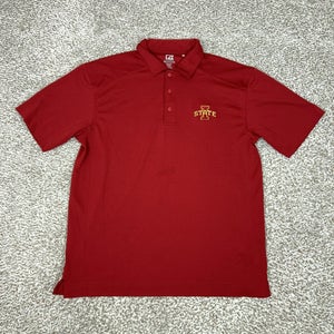 Iowa State Cyclones Shirt Mens Large Red NCAA Basketball Cutter Buck Polo College