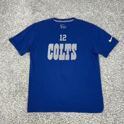 Indianapolis Colts Shirt Mens Large Blue NFL Football Nike Andrew Luck 12 Tee