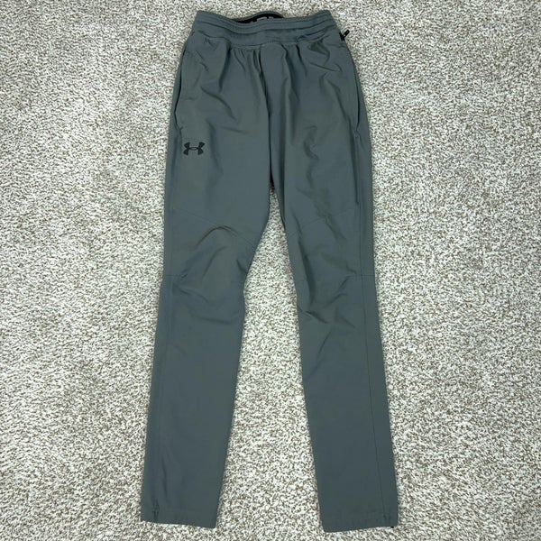 Under Armour Pants Mens Small Gray Track Joggers Zip Pockets Athletic Running
