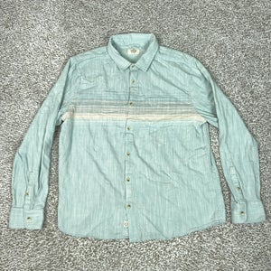 Marine Layer Shirt Mens XL Blue Stripe Long Sleeve Lightweight Stretch Selvage