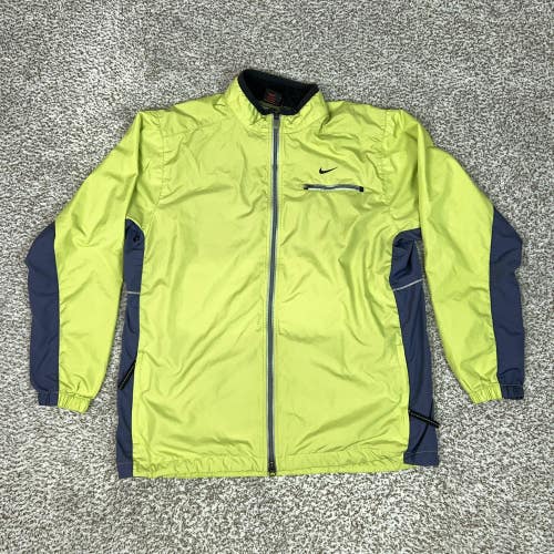 Vintage Nike Jacket Womens Large Yellow Zip Windbreaker Reflective Running 90s