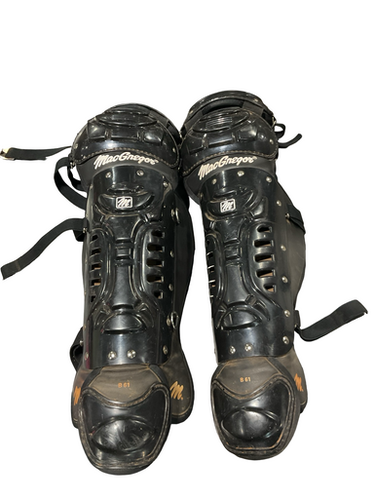 Used MacGregor BLACK SHIN GUARDS Catchers Leg Guards Black Adult 11834-S000048278