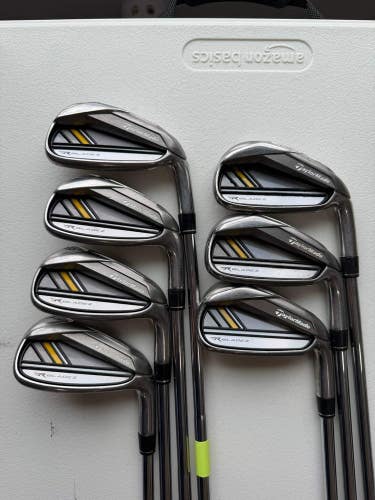 Taylormade Rocketbladez Iron Set 4-PW Rocketfuel Stiff Flex +1/4 NICE