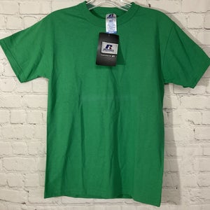 Russell Athletic Nublend Youth Large Short Sleeve Shirt Green Crew Neck