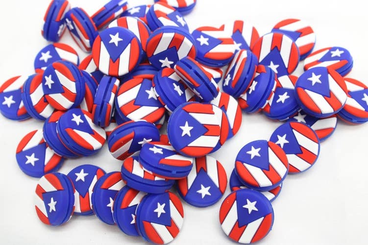 *NEW* TWO (2X) "PUERTO RICO FLAG" VIBRATION DAMPENERS FOR TENNIS RACQUETS