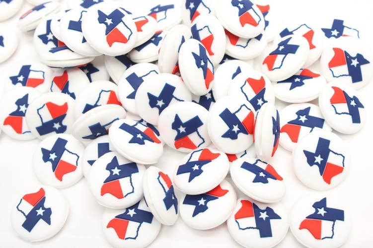 TWO (2X) "TEXAS: LONE STAR STATE FLAG" VIBRATION DAMPENERS FOR TENNIS RACQUETS