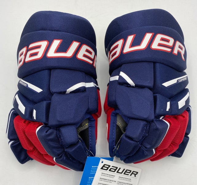 NEW Bauer Supreme M3 Gloves, Navy/Red/White 11"