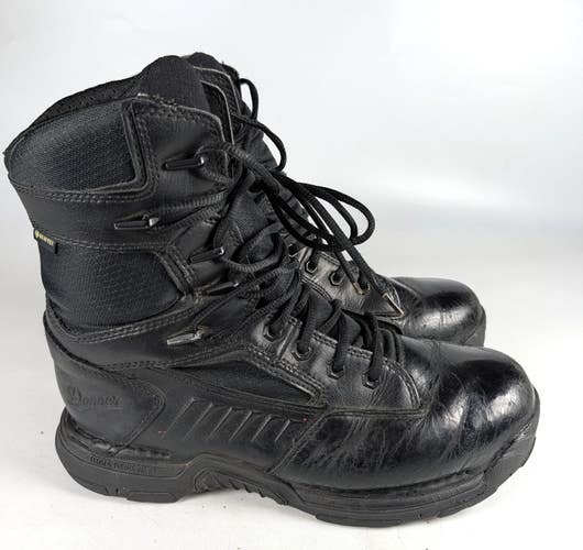 Danner Strikerbolt 8" Black GTX Leather Gore Tex Combat Boot Side Zip Men's 9.5