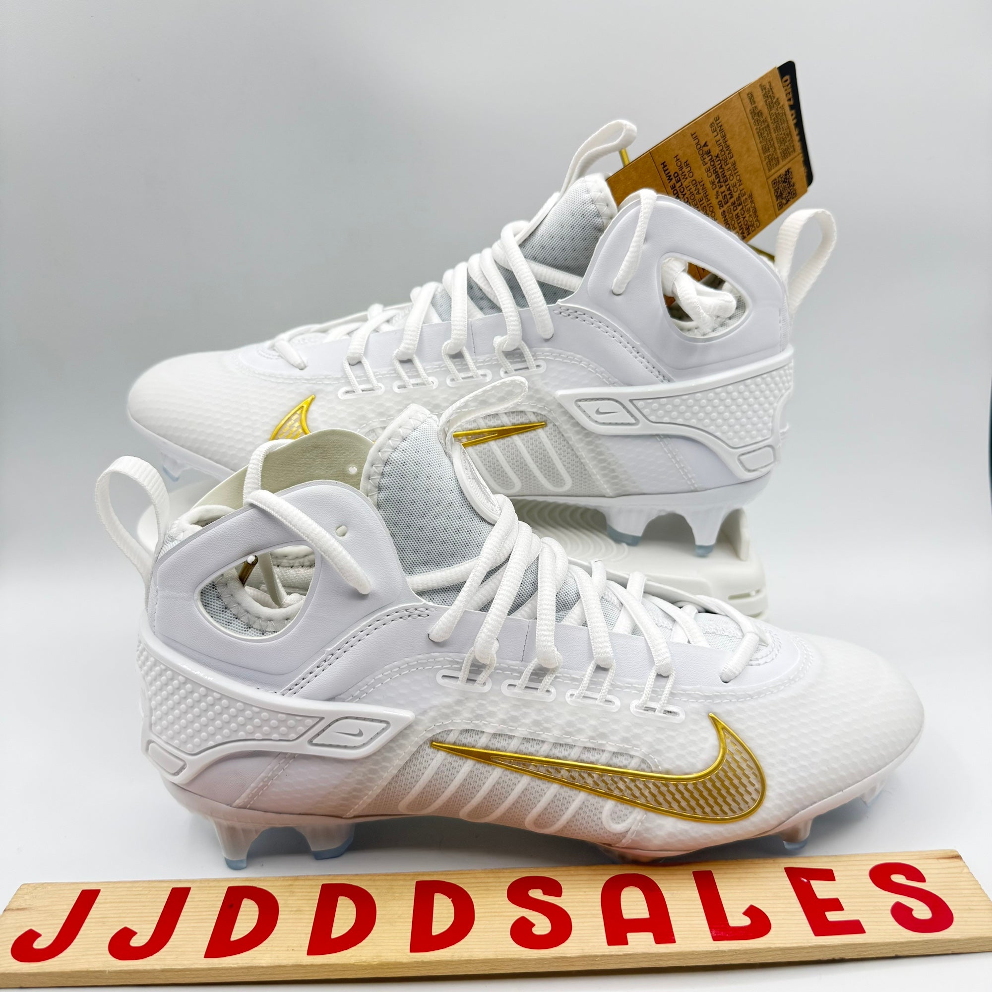 New* Men Size 7.5 Nike Huarache 9 Elite Mid LAX Lacrosse Cleats White FD0088-101 Nike Huarache 9 Elite LAX  main image 4