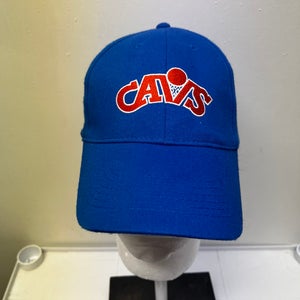 NBA Cleveland Cavs StrapBack Hat OSFA Blue/Orange Retro Logo Adjustable Cap