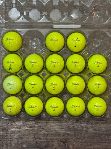 18 Titleist Pro V1 / Pro V1x Yellow Golf Balls - 5A/4A Condition