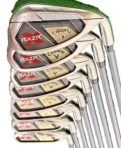 Callaway Razr X Iron Set 5-PW,SW,LW RH 55g Ladies Graphite 5i 37" New Mid Grips