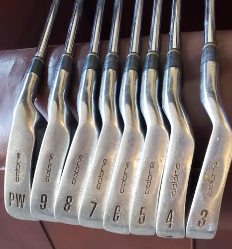 SET  8 KING COBRA OVERSIZE CAVITY BACK GOLF IRONS 3-PW W REG STEEL V NICE AZ326
