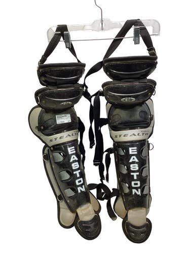 Used Easton STEALTH 12-15 Catchers Leg Guards Black Intermed 11347-S000265899