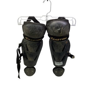 Used Easton BLACK SHIN GAURDS Catchers Leg Guards Black Youth 11347-S000265897
