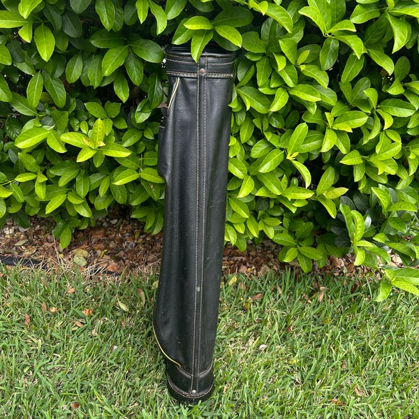 Vintage Atlantic Black Faux Leather Golf Bag 3-Way Divider 34