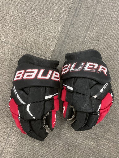 Used Bauer SUPREME GLOVES Senior Gloves Black And Red 14" 11614-S000233057