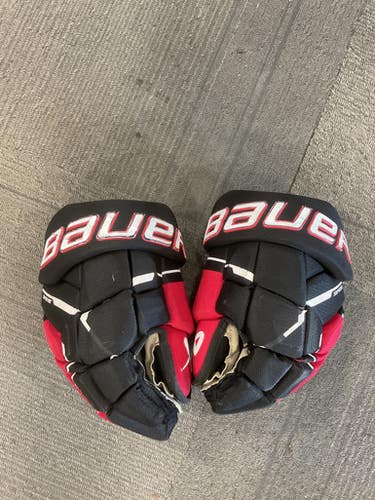 Used Bauer SUPREME GLOVES Senior Gloves Black And Red 11" 11614-S000233056