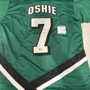 TJ Oshie Autographed North Dakota Fighting Sioux Jersey – Beckett Certified