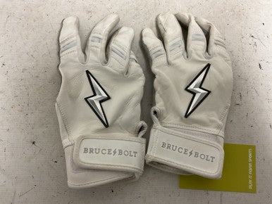 Used BRUCE BOLT BB/SB Batting Gloves White 11855-S000200660