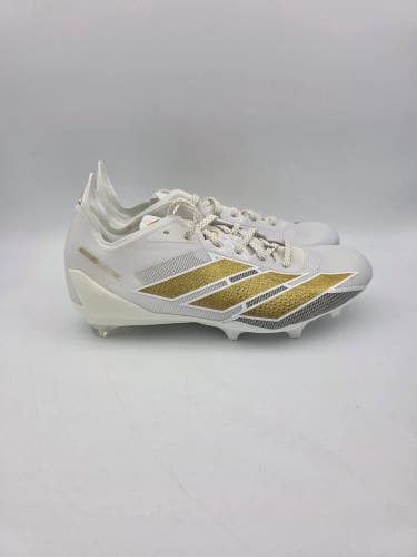 Adidas Adizero Electric Football Cleats Mens Size 8.5 White Gold Metallic IE6287