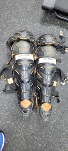 Used All Star LG30WPRO Catchers Leg Guards Black Adult 11497-S000156532