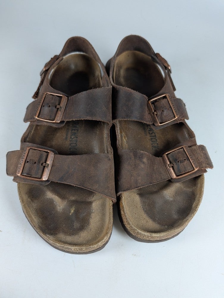 Birkenstock Betula Arizona Brown Suede Leather Sandals Men display picture 1