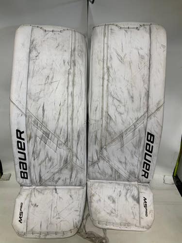 Used Bauer SUPREME M5 PRO 34+1 Goalie Leg Pads Senior White 34" 11823-S000037862