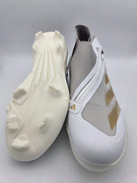 NEW Adidas Adizero Impact+ TPU White Gold Baseball Cleats IF8493