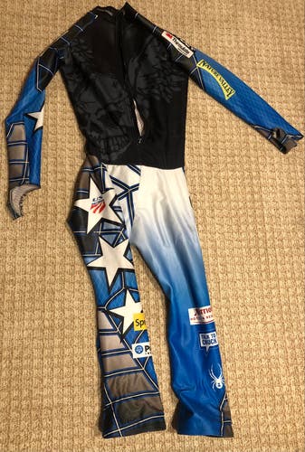 Used 2013 US Ski Team World Cup DH Suit FIS Legal Spyder Large (Front Zip)