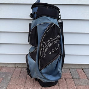 Callaway 8 Way Dividers Golf Cart Bag Blue Black White With Raincover