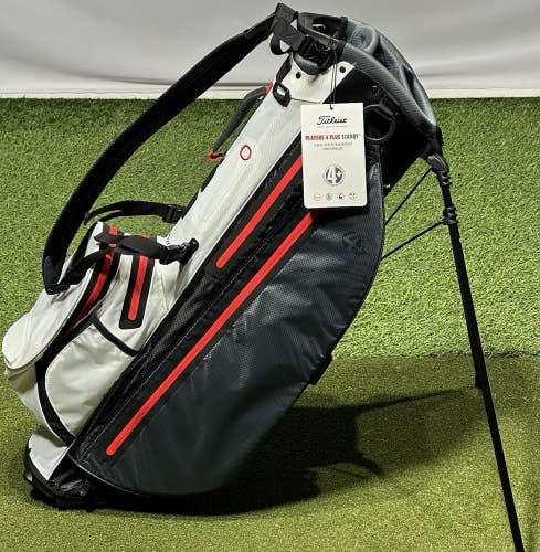 Titleist Players 4 Plus StaDry Stand Carry Golf Bag Charcoal/White/Red (No Logo)