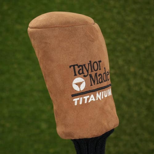 TaylorMade Titanium Fairway Wood Headcover Sock Brown / Black ~ Vintage!!