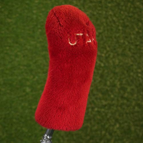 Vintage Persimmon Wood Sized - PING UTAH UTES? Driver 1 Headcover Red ~ LOOK!!