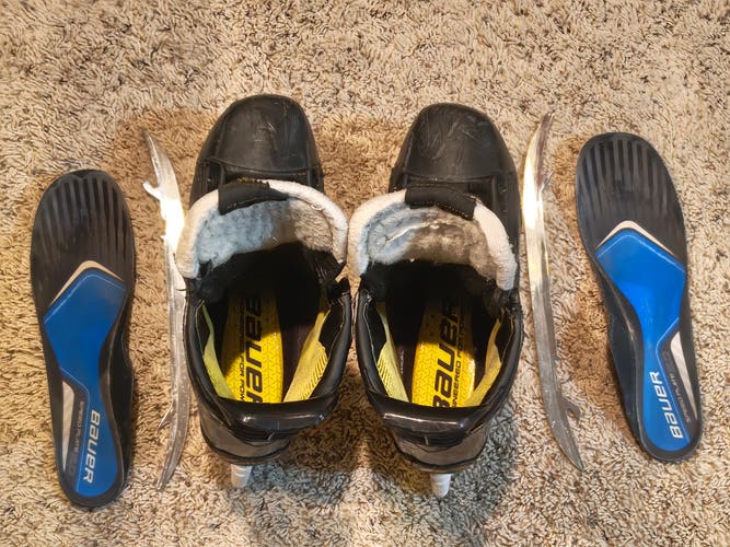 Bauer Supreme 2S Pro Hockey Skates Size 8 (Used) with New Footbeds and Original Steel