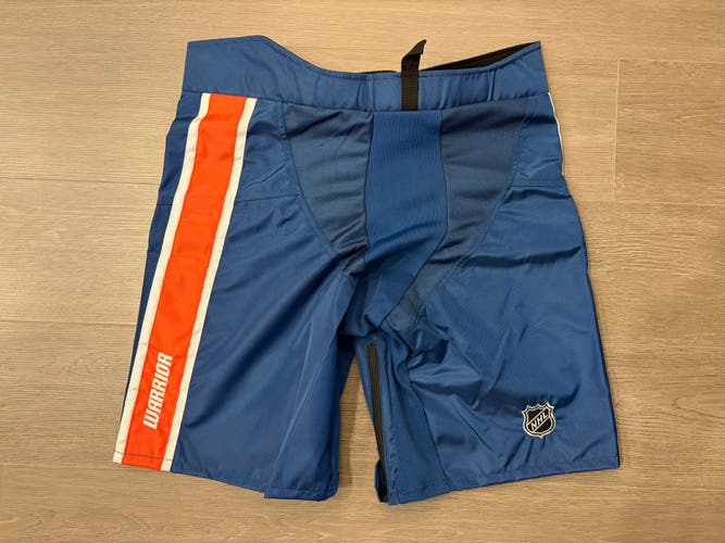 Warrior Covert QRE Pro Girdle/Pants shell Medium +1 Navy/Orange - New York Islanders Pro Stock (New)