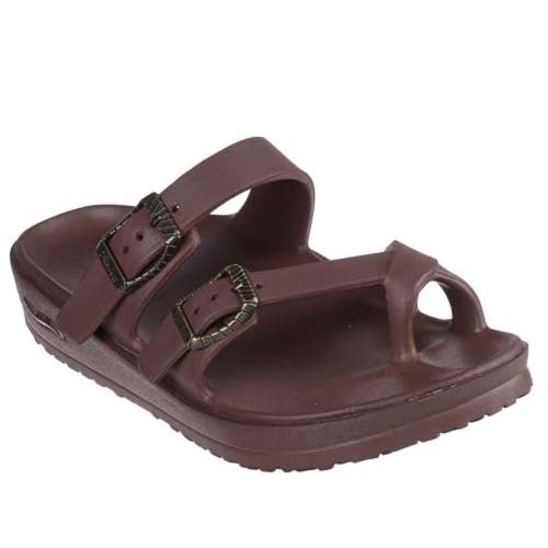 Skechers Cali Breeze 2.0 Poppy Sandals Women's US 8 Red Slip-On Slide TZP1090