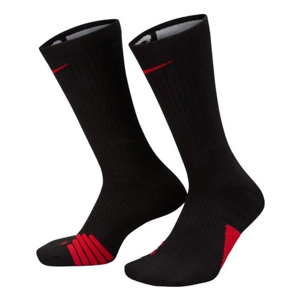Nike Elite SX7622-010 Crew Socks Kids S Black Dri-FIT Cushioned Active DAB201
