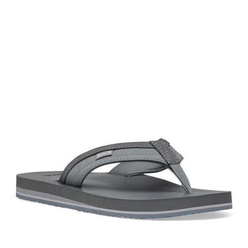 Sanuk Ziggy Sandals Men's US 9 Gray Slip On Toe Post Comfort Flip Flop DAB203