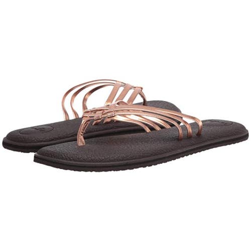Sanuk Yoga Salty 1103941 Sandals Women's US 7 Copper Summer Flip Flops DAB192