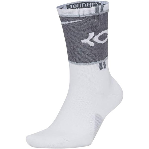 Nike Elite SX7860-100 Crew Socks Men Medium White Gray Targeted Cushioned DAB206