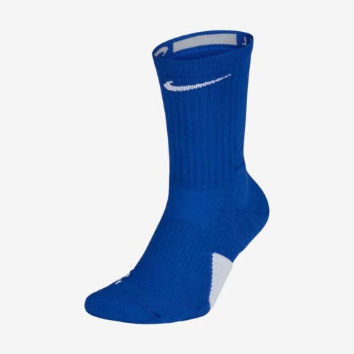 Nike Elite SX7622-480 Crew Socks Youth Small Blue Cushioned Perfomance DAB207