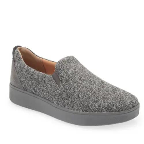 FitFlop Rally E01 F0030-0522 Sneakers Women's 9 Gray Slip-On Skate Shoes DDK802