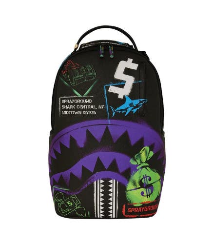 Sprayground Shark Central X DLXSV Backpack Unisex OS Black Limited Edition SGB43